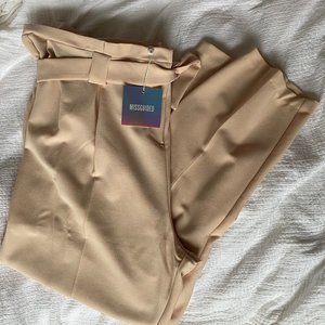 NWT Missguided Blush Tie-Waist Cigarette Pants